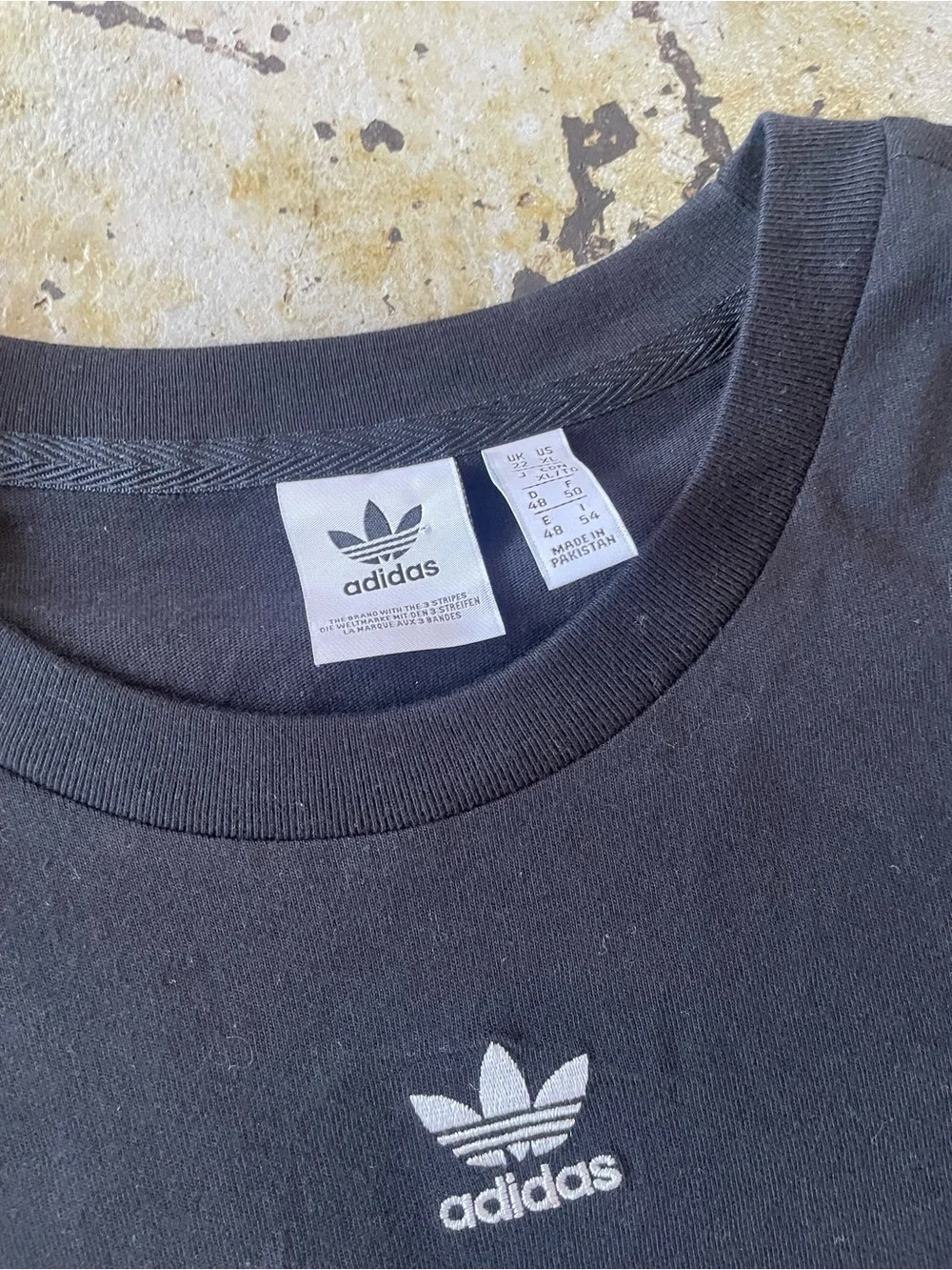 Adidas Essentials Women's Cropped Trefoil Tee with Cuffed Sleeves Black Size XL